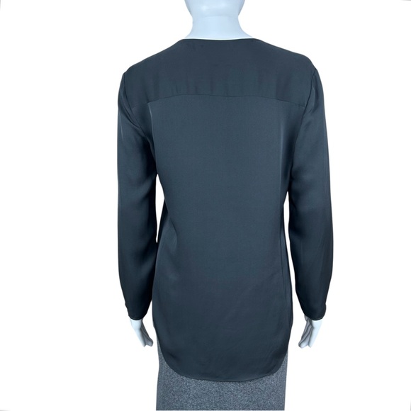 Theory Jastrid Silk Ruffle Front Blouse Small Preppy Quiet Luxury Career Capsule - Picture 11 of 16